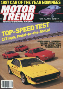 MOTOR TREND 1987 JAN - LAUDA, TOP SPEED RUN, MIDAS*